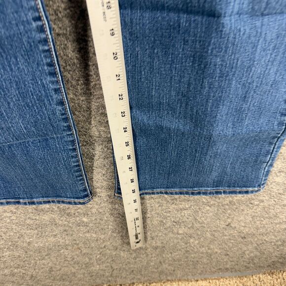 New Old Navy Jeans Women 20 Plus Blue Denim Dark Wash High Rise Curvy Bootcut - Picture 7 of 9